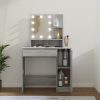 Asztalok, vidaXL szürke sonoma LED-es fésülködőasztal 86,5 x 35 x 136 cm
