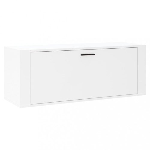 Cipőpolcok és -állványok, vidaXL fehér szerelt fa fali cipőszekrény 100 x 35 x 38 cm