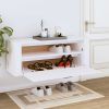 Cipőpolcok és -állványok, vidaXL fehér szerelt fa fali cipőszekrény 100 x 35 x 38 cm