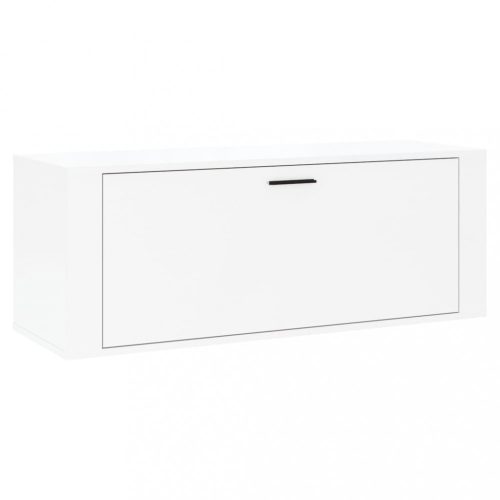 Cipőpolcok és -állványok, vidaXL magasfényű fehér szerelt fa fali cipőszekrény 100x35x38 cm