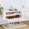 Cipőpolcok és -állványok, vidaXL magasfényű fehér szerelt fa fali cipőszekrény 100x35x38 cm