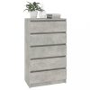 Büfé- és tálalóasztalok, vidaXL betonszürke szerelt fa fiókos szekrény 60 x 36 x 103 cm
