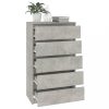 Büfé- és tálalóasztalok, vidaXL betonszürke szerelt fa fiókos szekrény 60 x 36 x 103 cm