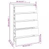 Büfé- és tálalóasztalok, vidaXL betonszürke szerelt fa fiókos szekrény 60 x 36 x 103 cm