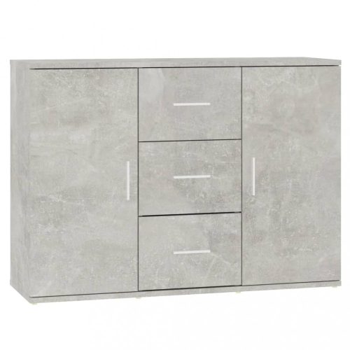 Büfé- és tálalóasztalok, vidaXL betonszürke szerelt fa tálalószekrény 91x29,5x65 cm