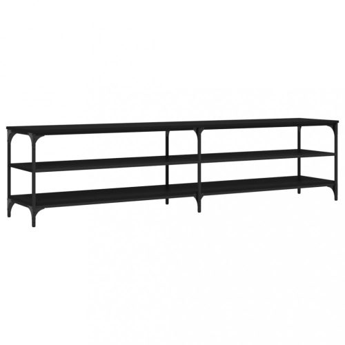 Nappali bútorok, vidaXL fekete szerelt fa és fém TV-szekrény 200x30x50 cm