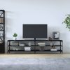 Nappali bútorok, vidaXL fekete szerelt fa és fém TV-szekrény 200x30x50 cm