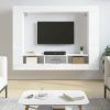 Nappali bútorok, vidaXL fehér magasfényű szerelt fa TV-szekrény 152x22x113 cm