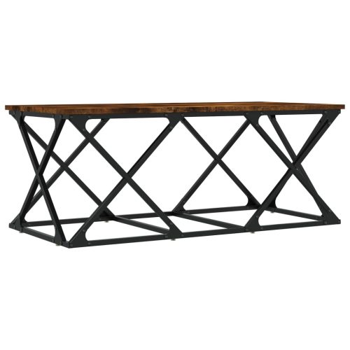 Dohányzóasztalok, vidaXL füstös tölgy színű szerelt fa dohányzóasztal 100 x 49 x 40 cm