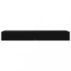 Nappali bútorok, vidaXL 2 db fekete TV-szekrény LED-lámpákkal 60 x 35 x 15,5 cm