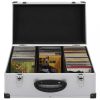 CD/DVD tokok és rendezők, vidaXL 60 db-os ezüstszínű alumínium és ABS CD-tartó