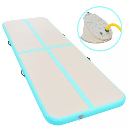 Jóga és pilates szőnyegek, vidaXL zöld PVC felfújható tornaszőnyeg pumpával 400 x 100 x 10
