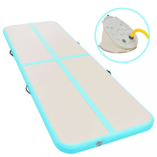 Jóga és pilates szőnyegek, vidaXL zöld PVC felfújható tornaszőnyeg pumpával 500 x 100 x 10