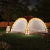 Kerti pavilon és előtető, vidaXL terepszínű rendezvénysátor LED-del/4 oldalfallal 3,6x3,6x2,3