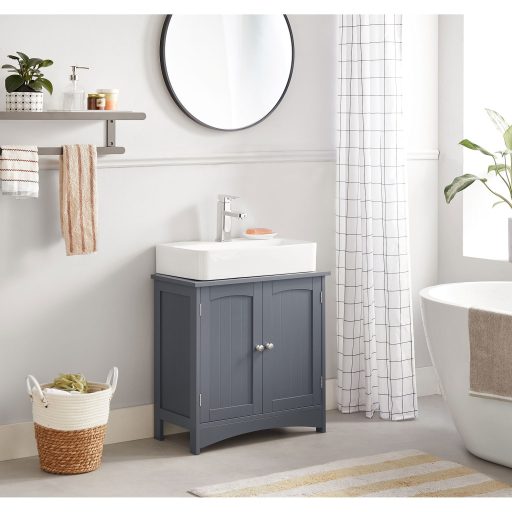 VASAGLE Mosdó alatti tárolószekrény, mosdószekrény, mosdó alatti tároló, fürdőszobai