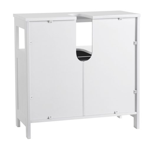 VASAGLE Mosdószekrény Mosdókagyló Nélkül Sok Tárolóhellyel Fürdőszobai Szekrény Rácsos