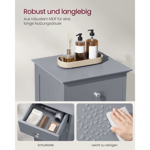 VASAGLE Fürdőszobai Padlón Álló Tárolószekrény, Fürdőszobai Tárolóegység 4 Fiókkal,