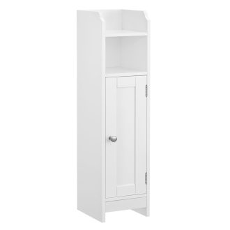 VASAGLE WC szekrény, fürdőszobai szekrény, keskeny fürdőszobai polc, állítható polcok,