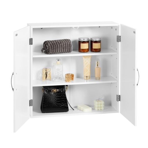 VASAGLE Fali Szekrény, Függesztett Fürdőszobai Tárolószekrény, Gyógyszeres Szekrény