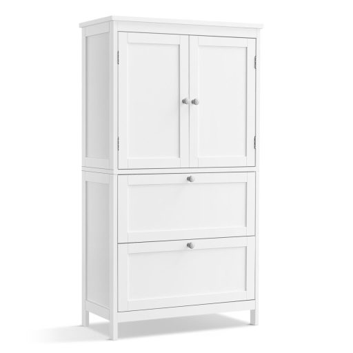 VASAGLE Fürdőszobai Padlószekrény, Fürdőszobai Tárolóegység, Szabadon Álló Fürdőszobai