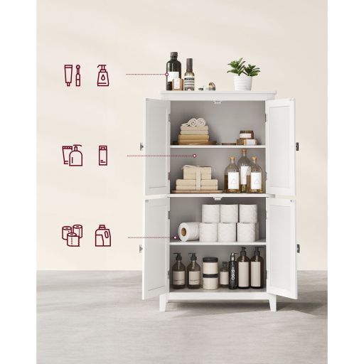 VASAGLE Fürdőszobai Padlószekrény, Fürdőszobai Tárolóegység, Szabadon Álló Szekrény 4