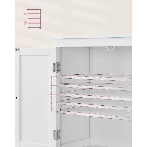 VASAGLE Fürdőszobai Padlószekrény, Fürdőszobai Tárolóegység, Szabadon Álló Szekrény 4