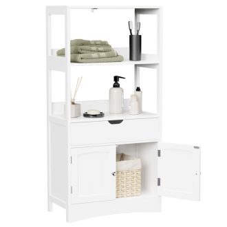 VASAGLE Nagy Gardrób Fiókkal, 2 Nyitott Polccal és Kétszárnyú Ajtóval, Gardrób