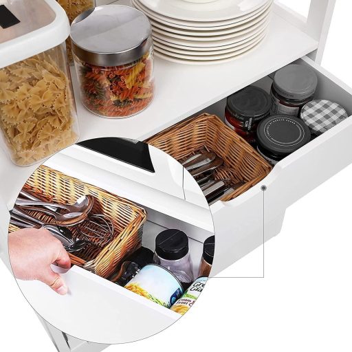 VASAGLE Fürdőszobai Tárolószekrény, Magas Szekrény, Szabadon Álló Könyvespolc, 3 Nyitott