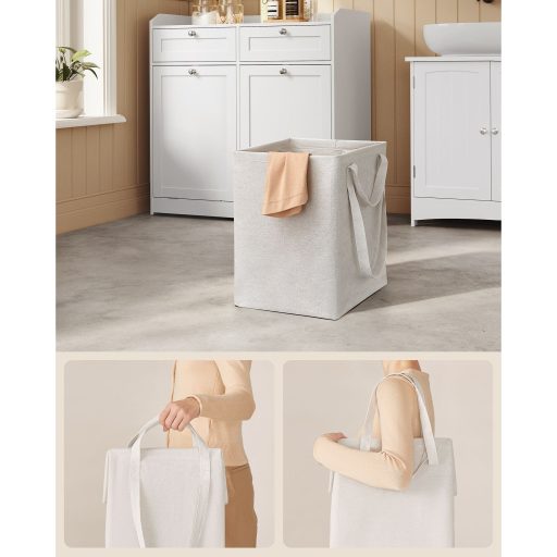 VASAGLE fürdőszobai szekrény szennyestartó kosarakkal, fürdőszobai tárolóegység 2 fiókkal