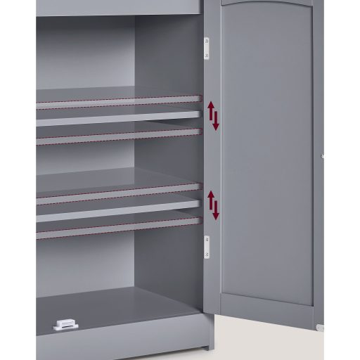 VASAGLE Fürdőszobai Tárolószekrény, Fürdőszobai Állószekrény 2 Ajtóval, 2 Állítható