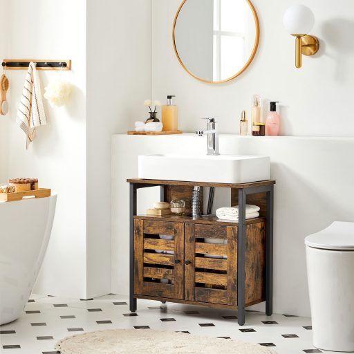 VASAGLE mosdó alatti szekrény, fürdőszobai mosdószekrény, tárolószekrény, 60 x 30 x 60 cm,