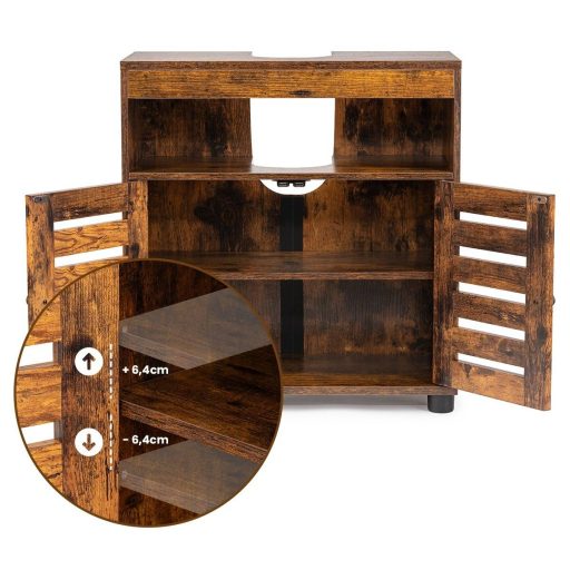 VASAGLE mosdó alatti szekrény, fürdőszobai mosdóegység, tárolószekrény, 60 x 30 x 63 cm, 2