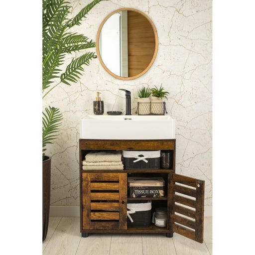 VASAGLE mosdó alatti szekrény, fürdőszobai mosdóegység, tárolószekrény, 60 x 30 x 63 cm, 2