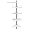 SONGMICS Állítható Fürdőszobai Sarokpolc, Teleszkópos Zuhanykabin Polc, 95-300 cm, Padlótól
