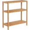 SONGMICS BCB33Y Bambusz Polc Egység a Fürdőszobába/Konyhába/Cipőtartó, 60 x 26 x 66 cm