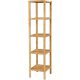 SONGMICS 5 szintes bambusz fürdőszobai polc, álló konyhai állvány, 33 x 33 x 146 cm (H x Sz x