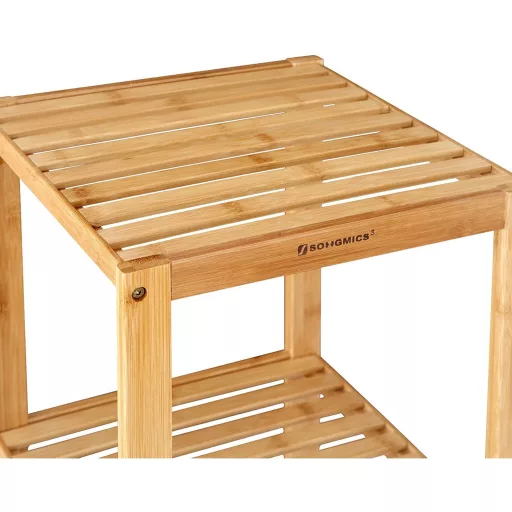 SONGMICS 5 szintes bambusz fürdőszobai polc, álló konyhai állvány, 33 x 33 x 146 cm (H x Sz x