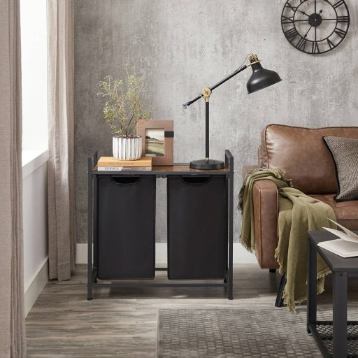 VASAGLE Szennyestartó, Szennyestartó, 2 könnyen kihúzható és eltávolítható Oxford szövet