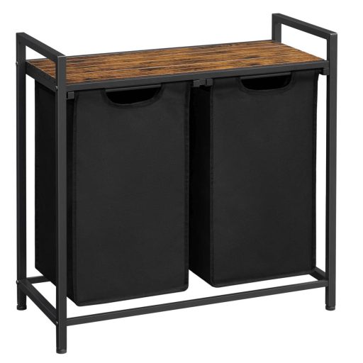 VASAGLE Szennyestartó, Szennyestartó, 2 könnyen kihúzható és eltávolítható Oxford szövet