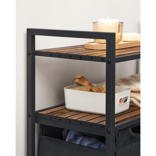 VASAGLE Szennyestartó Kosár, Szennyestartó, Szennyesszortírozó 2 Kihúzható és Kivehető