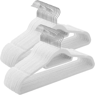 SONGMICS bársony vállfák, 50 darabos csomag, csúszásmentes ruhafogasok, 0,6 cm vastagságú,