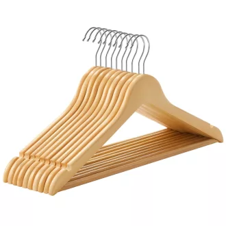 SONGMICS Fa Vállfák, 10 Darabos Készlet, Kabát Vállfák, Ruhavállfák, Vállbevágásokkal,