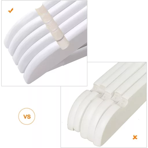 SONGMICS Fa Vállfák, 20 Darabos Készlet, Kabát Vállfák, Ruhavállfák, Vállbevágásokkal,