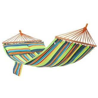 SONGMICS Függőágy 2 párnával, hordozható dupla függőágy, teherbírás 300 kg, 210 x 150 cm,