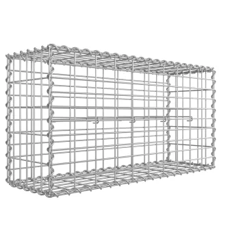   Gabion rács, galvanizált acél hálóval 100x50x30cm, Ezüst