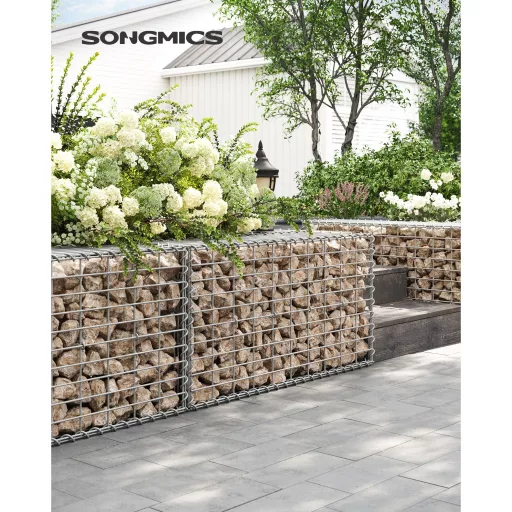 Gabion rács, galvanizált acél hálóval 100x50x30cm, Ezüst