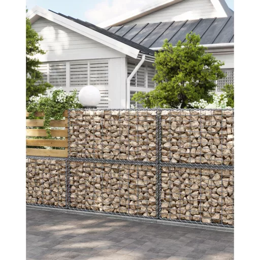 Gabion rács, galvanizált acél hálóval 100x50x30cm, Ezüst
