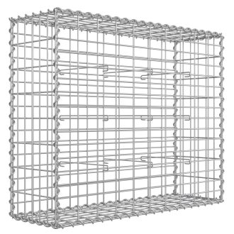 SONGMICS Gabion Kosár, Fém Gabion Karám 5 x 10 cm-es Hálóval Kövekhez, Horganyzott, Kerti