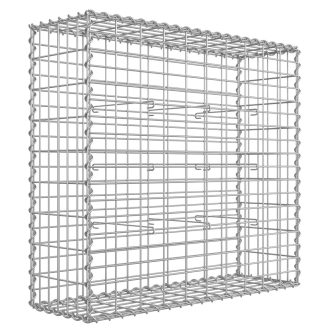 SONGMICS Gabion Kosár, Fém Gabion Karám 5 x 10 cm-es Hálóval Kövekhez, Horganyzott, Kerti