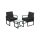 SONGMICS GGF010B05 Erkély Kerti Bútor Szett PE Polyrattan Lounge Szett Asztal és 2 Szék Terasz